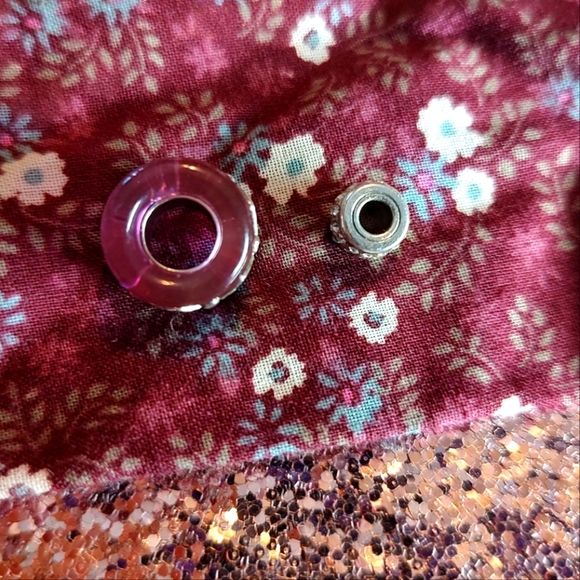 One Round Purple Resin Bead and One Small Round Silver Crystal Spacer! - Picture 8 of 10